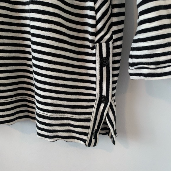 Madewell Striped Tee with Side Button Detail - Picture 2 of 4